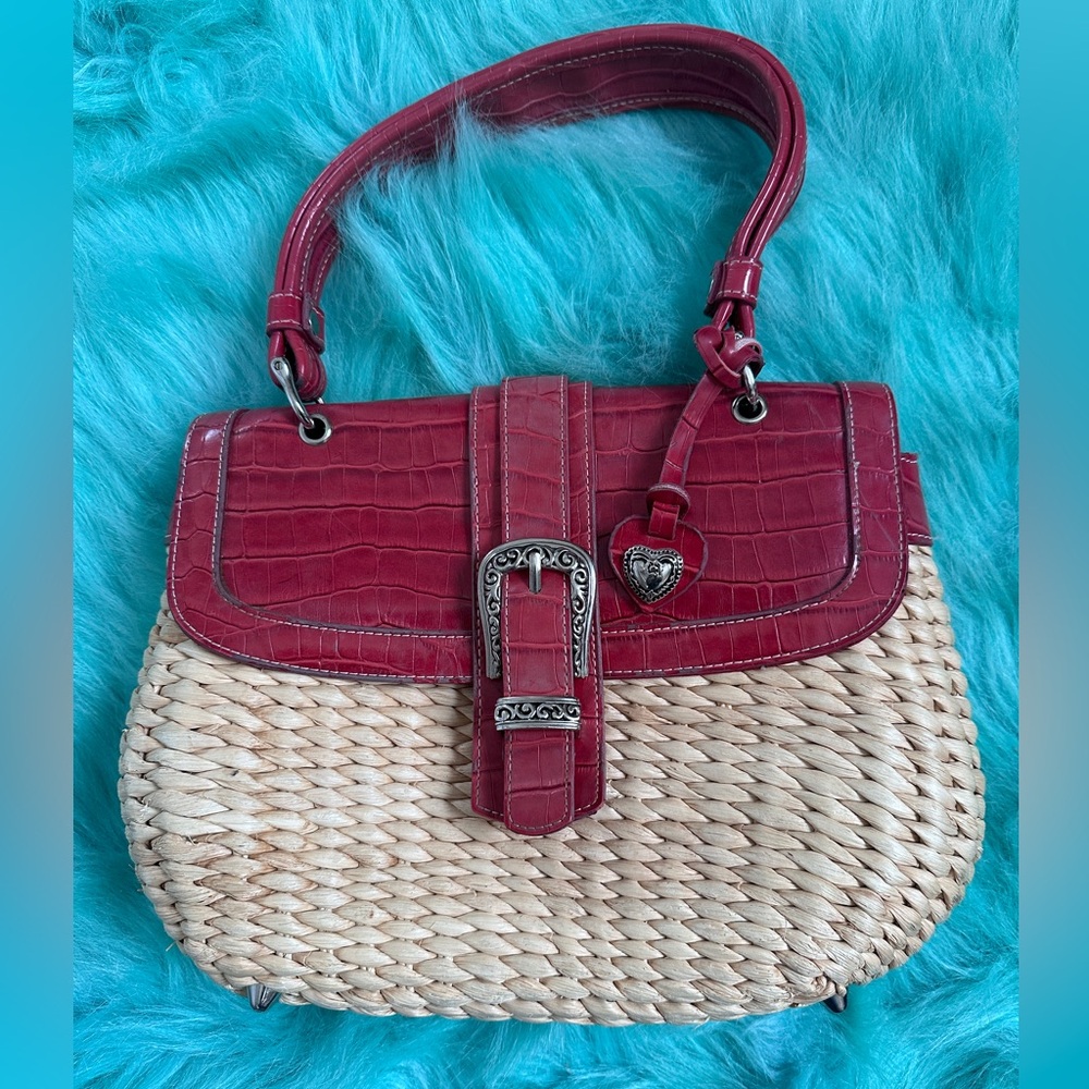 Red and Tan Woven Brighton Bag